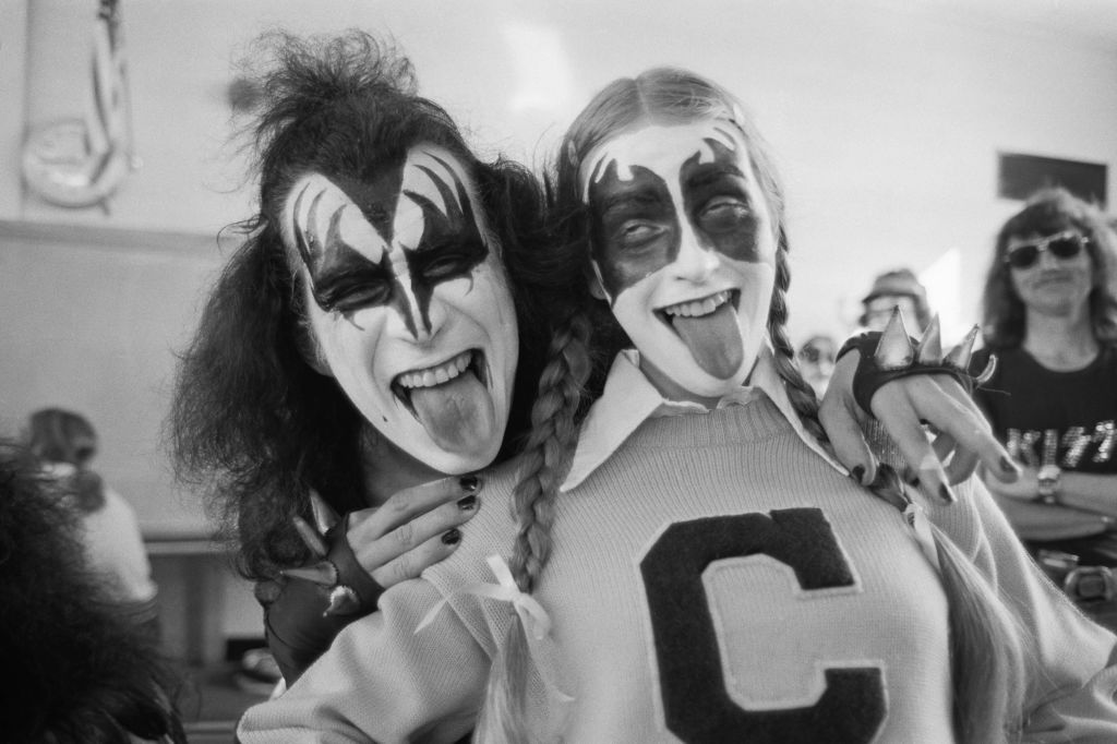 Gene Simmons and cheerleader Melissa Codden, Cadillac High School, Michigan, 1975